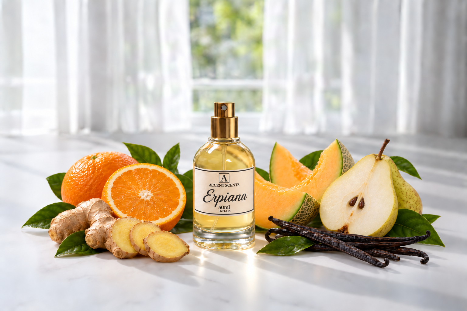 Erpiana von Accent Scents – 50 ml Flakon mit Duftnoten-Motiven
