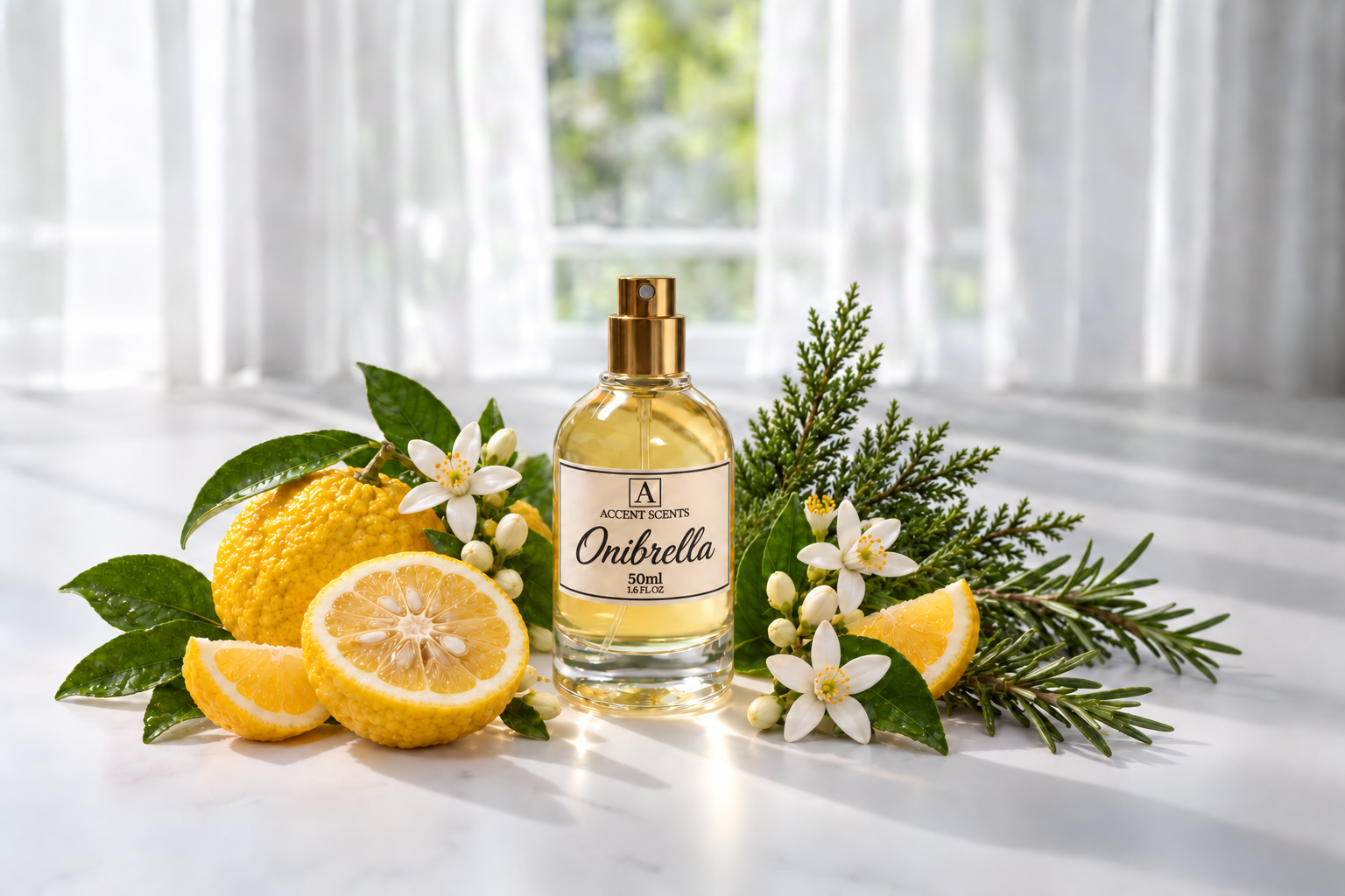 Onibrella von Accent Scents – 50 ml Flakon mit Duftnoten-Motiven
